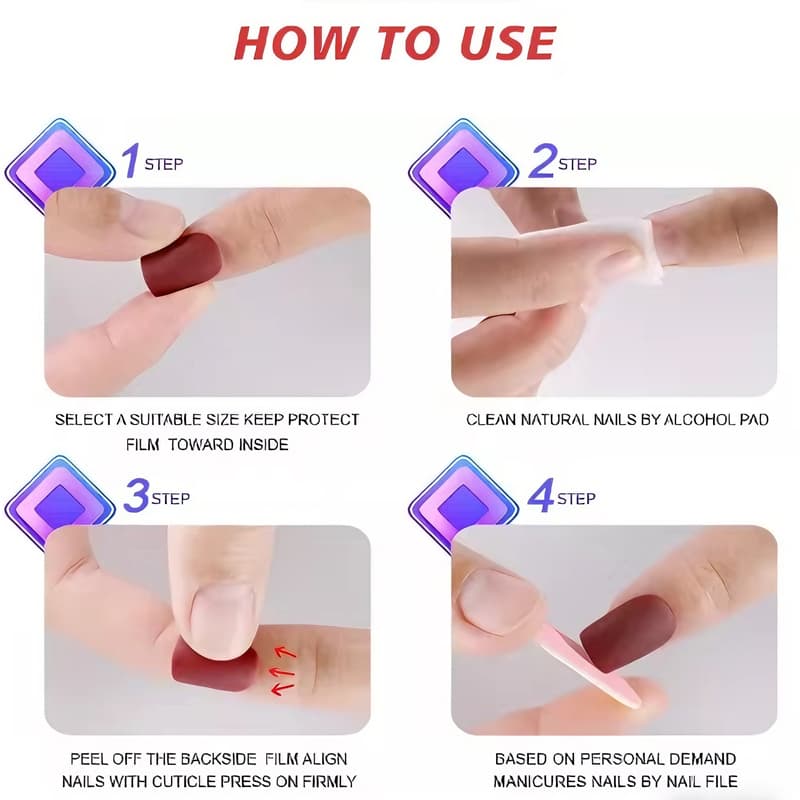 24 PCS Red Heart Nail Art