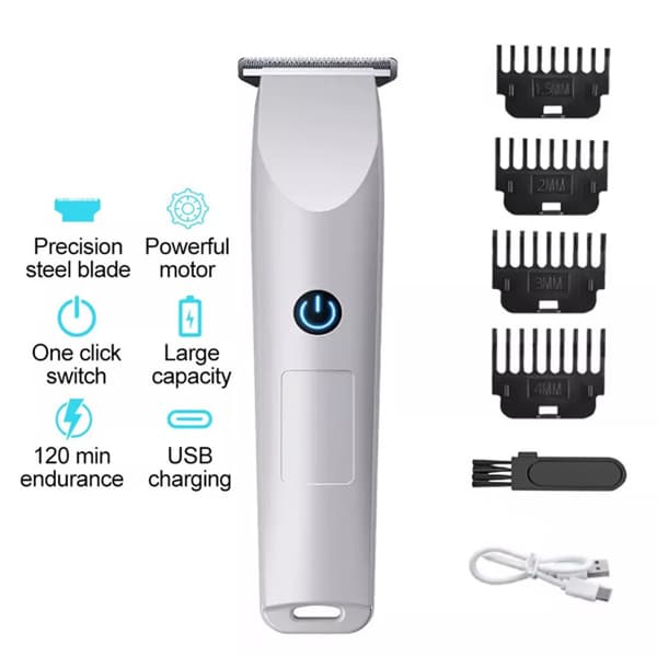 Men Pro Electric Hair Clippers Beard Trimmer Cutting Barber Shaving Machine White (Logistics Only For USPS.TK/TMEU Only For Self-pickup)