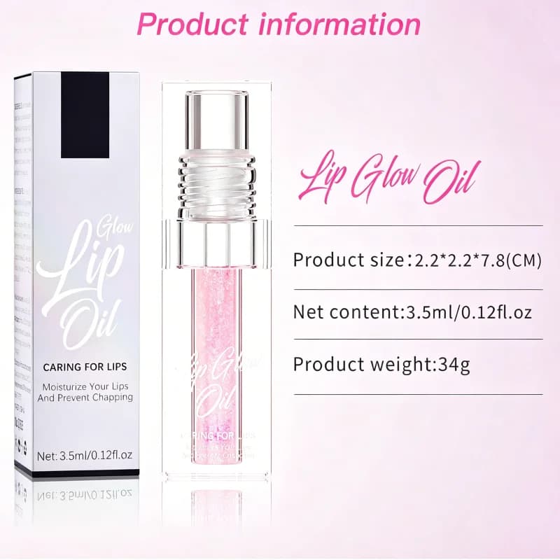 Color-changing Lip Oil,Lip Glow Oil, Glitter Plumping Tinted Gloss For Women Girls