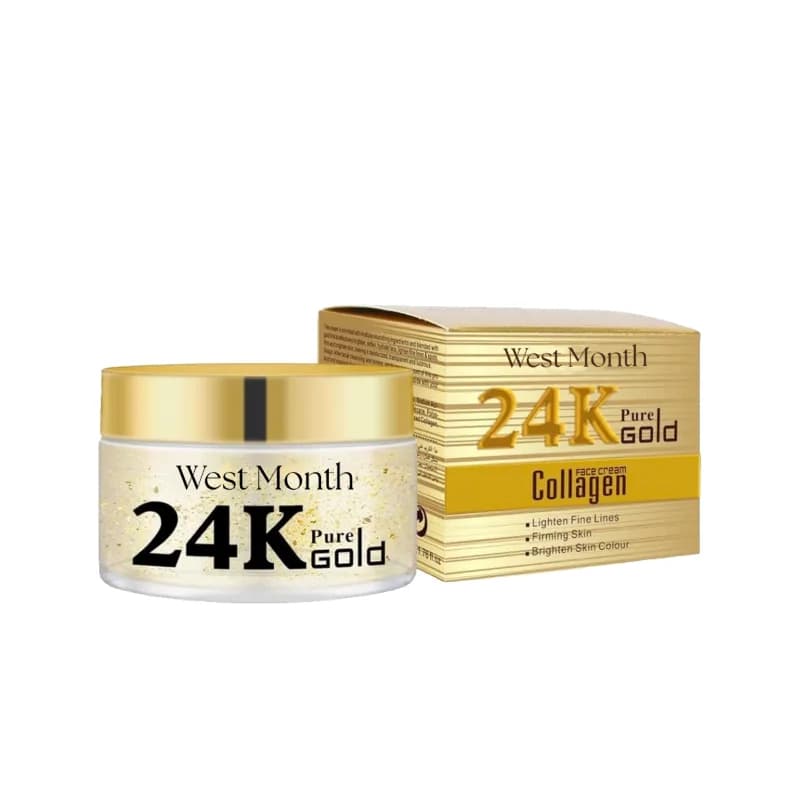 West Month 24k Pure Gold Collagen Face Cream, Lighten Lines Brighten Skin, Firm And Anti-wrinkle Cream